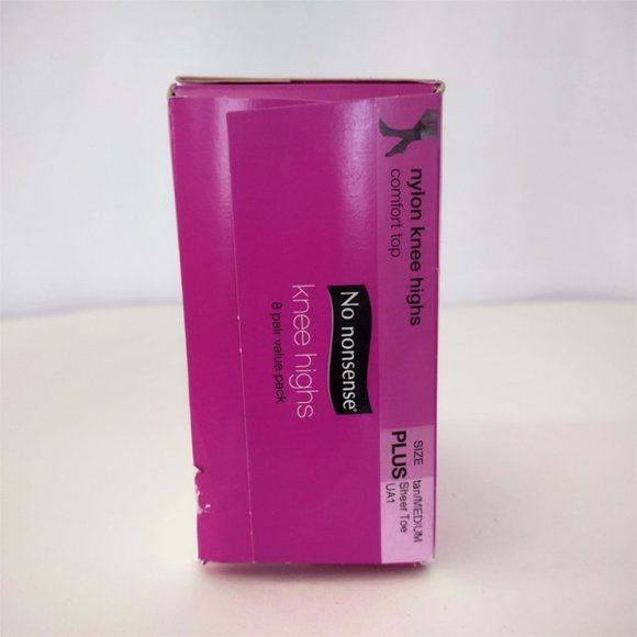 No Nonsense Tan Knee High Pantyhose 8 Pair Value Pack Size M/L - Picture 3 of 4